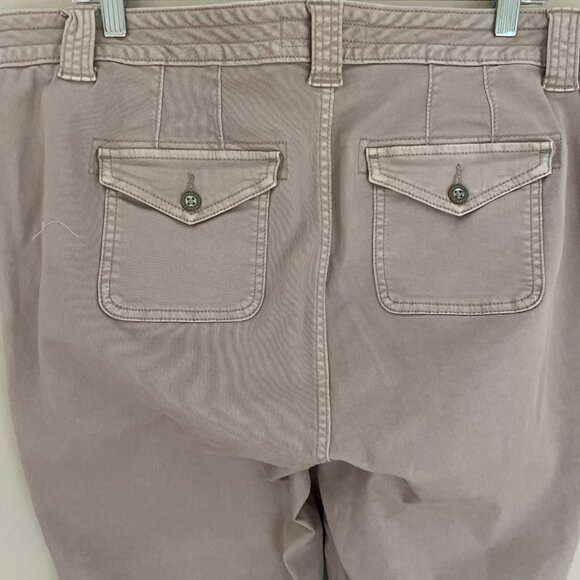 Torrid Military Crop Pant Women's 18 Taupe Pale Pink Twill Ankle Cargo Stretch - Picture 3 of 10